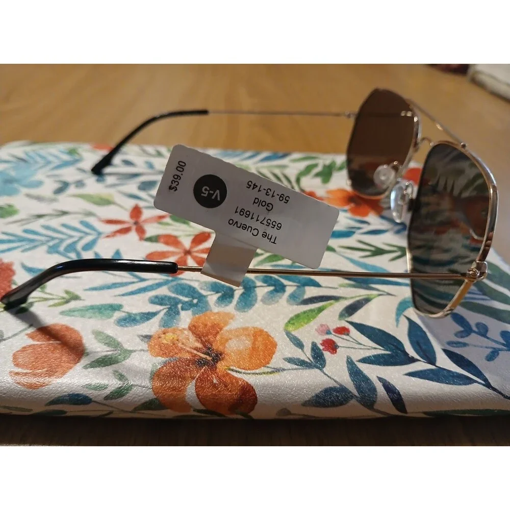 Privé Revaux The Cuervo J5GSP Polarized Sunglasses Gold UV400 59-13-145